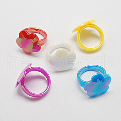 Valentine Day Gifts for Kids Acrylic Rings for Kids RJEW-S618-2-1