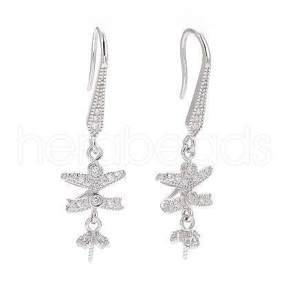 Rhodium Plated 925 Sterling Silver Earring Hooks STER-D035-34P-1