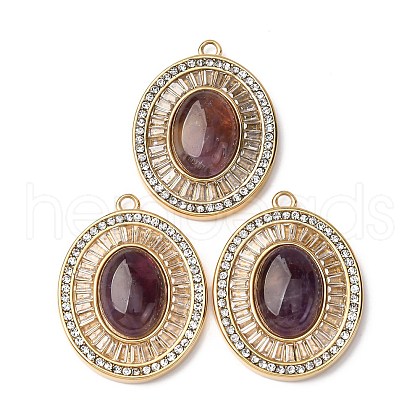 Natural Amethyst Oval Pendants STAS-L080-010G-03-1