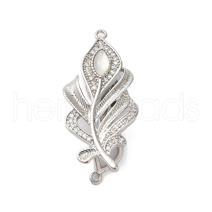 Brass Micro Pave Clear Cubic Zirconia Fold Over Clasps KK-S382-09P-1