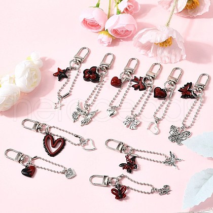 10Pcs Tibetan Style Alloy Pendant Decorations HJEW-JM03454-1