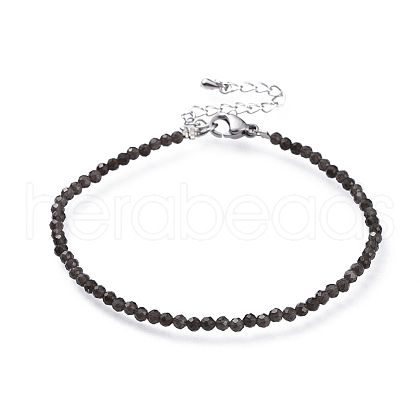 Natural Obsidian Bead Bracelets BJEW-JB04555-07-1