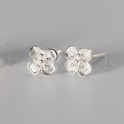 925 Sterling Silver Stud Earrings EJEW-Q030-07S-1