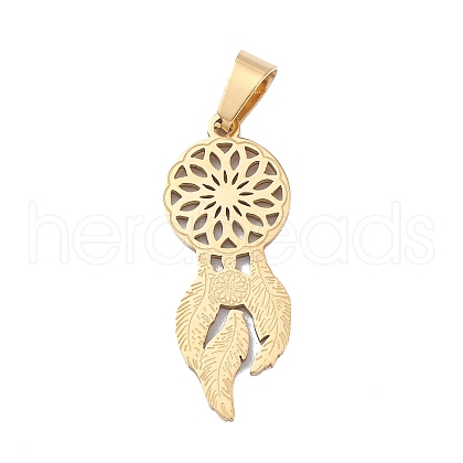 304 Stainless Steel Pendants STAS-D068-02G-1
