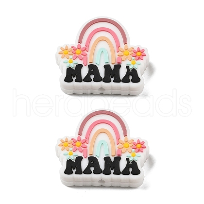 Mother's Day Silicone Focal Beads SIL-B078-07A-1