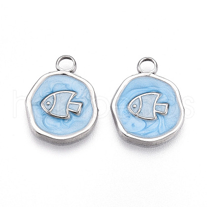 304 Stainless Steel Pendants STAS-N108-07B-P-1
