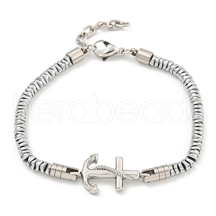 Synthetic Non-magnetic Hematite Beaded Bracelets BJEW-G717-04P-1