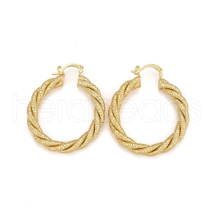 Rack Plating Brass Twist Rope Hoop Earrings for Women EJEW-C014-02G-1