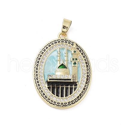 Rack Plating Brass Micro Pave Clear Cubic Zirconia Pendants KK-H474-24B-03G-1