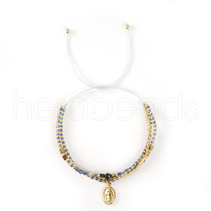 Handmade Miyuki Glass Seed Beaded Braided Bead Bracelets for Women AR7131-1-1