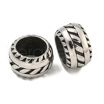 316 Surgical Stainless Steel Large Hole Beads STAS-Q326-10AS-01-1