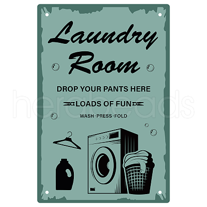 Rectangle Metal Iron Sign Poster AJEW-WH0157-295-1
