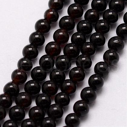 Natural Black Agate Beads Strands G-K146-74-3mm-1