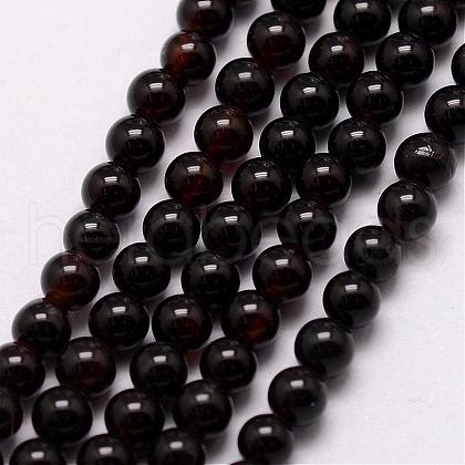 Natural Dyed & Heated Black Agate Beads Strands G-K146-74-3mm-1