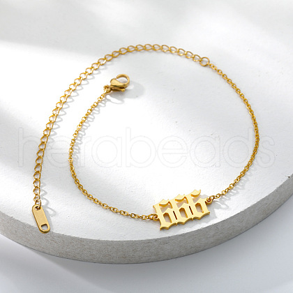 201 Stainless Steel Figure Link Chain Anklets for Women FS-WG978BB-05-1