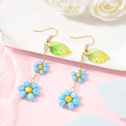 Electroplate Glass Dangle Earrings EJEW-TA00652-03-1