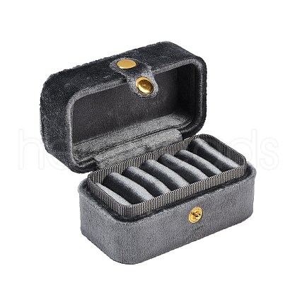 Mini Rectangle Velvet Ring Storage Boxes with Snap Buttons CON-Z009-02F-1