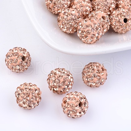 Grade A Rhinestone Pave Disco Ball Beads RB-Q101-8-1