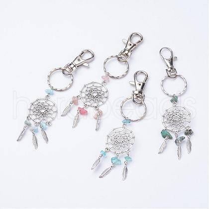 Woven Net/Web with Feather Alloy Keychain KEYC-JKC00108-1