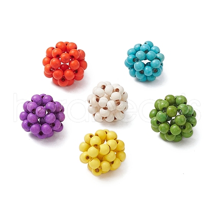 Round Woven Beads TURQ-JF-4MM-02-1