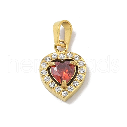 Ion Plating(IP) 304 Stainless Steel Micro Pave Cubic Zirconia Pendants STAS-Z107-05G-02-1