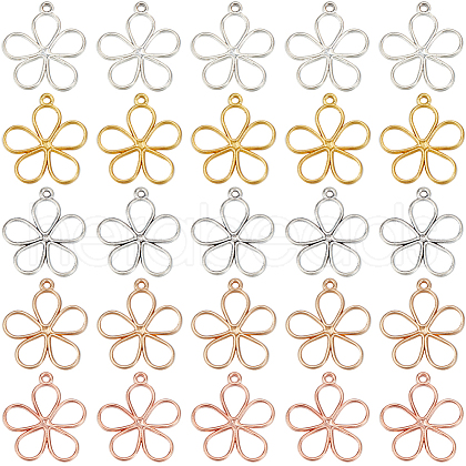 SUNNYCLUE 100Pcs 5 Colors Tibetan Style Alloy Pendants FIND-SC0009-47-1
