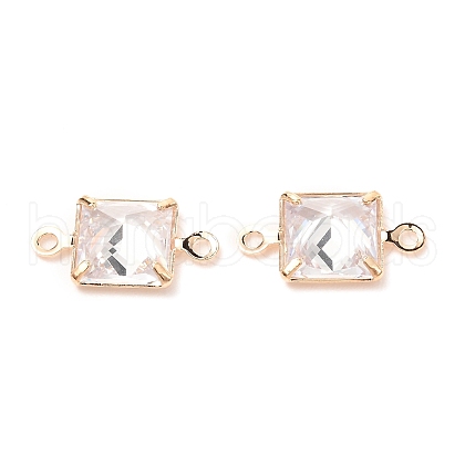 Brass Micro Pave Cubic Zirconia Link Connectors ZIRC-K087-11KCG-1