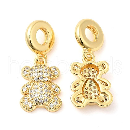 Brass with Cubic Zirconia Pendants KK-K343-02G-1