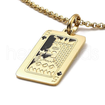 304 Stainless Steel Tarot Pendant Necklaces NJEW-A016-01D-1