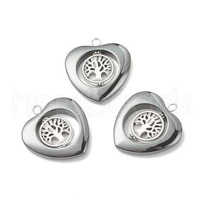 Non-magnetic Synthetic Hematite Pendants PALLOY-JF01514-1