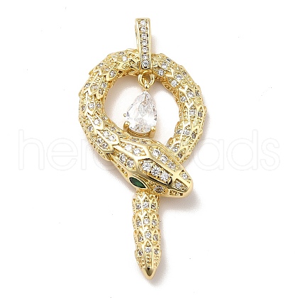 Brass Micro Pave Cubic Zirconia Pendants KK-H433-37G-1