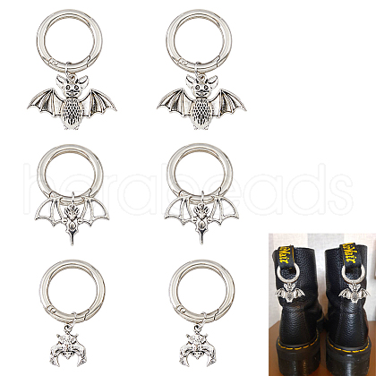 Tibetan Style Bat Alloy Pendants HJEW-AB00223-1