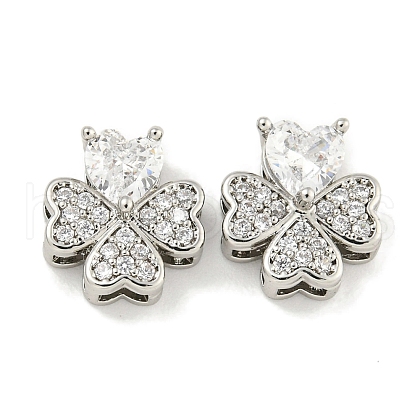Brass with Clear Cubic Zirconia Charms KK-Q820-24P-1