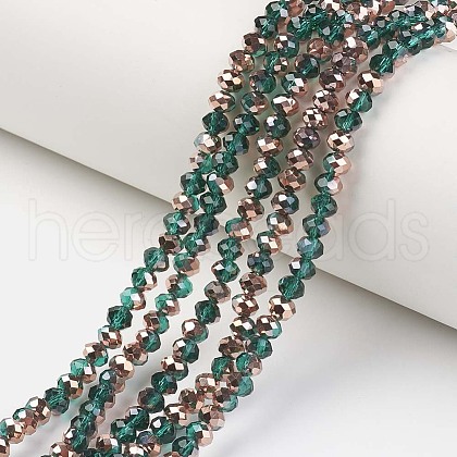 Electroplate Transparent Glass Beads Strands EGLA-A034-T3mm-N17-1