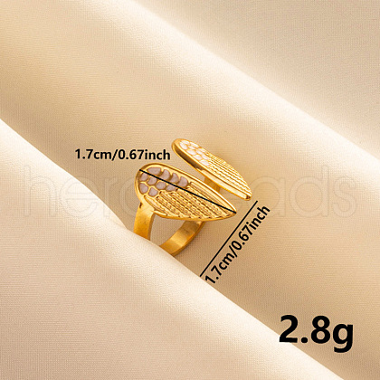 Vintage 304 Stainless Steel Enamel Cuff Ring UF1180-2-1