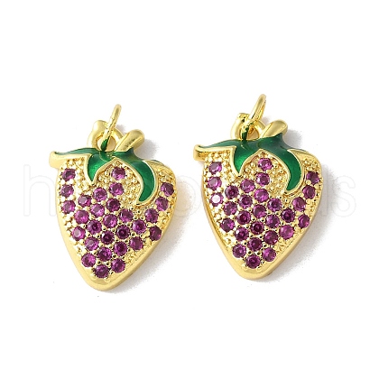 Brass Micro Pave Cubic Zirconia Pendants KK-A252-30G-1