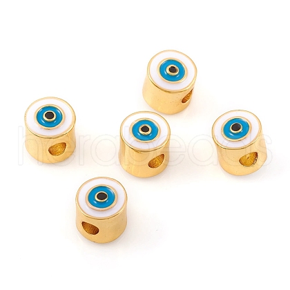 Brass Enamel Beads KK-G392-04G-1