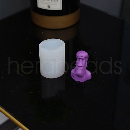 Easter Island Moai Head DIY Candle Silicone Molds CAND-NH0001-03A-1