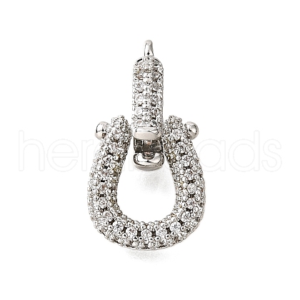 Brass Micro Pave Cubic Zirconia Fold Over Clasps KK-D356-13P-1