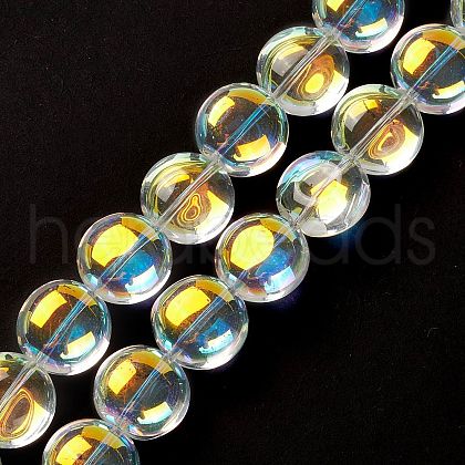 Transparent Electroplate Glass Bead Strands EGLA-P049-01A-AB02-1