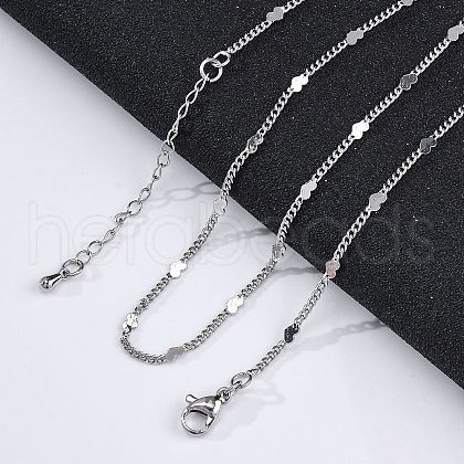 Brass Curb Chains Necklaces for Women NJEW-D302-07P-1