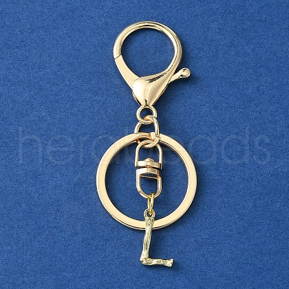 Alloy Initial Letter Charm Keychains KEYC-YW00006-12-1