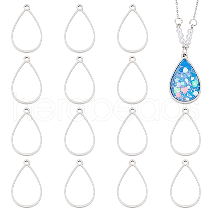 Unicraftale 16Pcs 304 Stainless Steel Open Back Bezel Pendants FIND-UN0002-90A-1