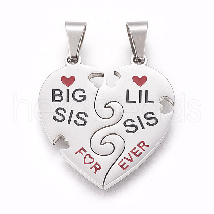 304 Stainless Steel Split Pendants STAS-F168-10P-1