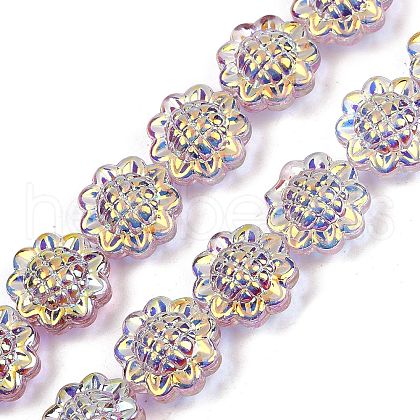 Electroplate Glass Bead Strands GLAA-S387-01G-1