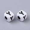 White Opaque Acrylic Beads MACR-R869-02Y-2