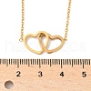 201 Stainless Steel Interlocking Heart Pendant Necklaces for Women NJEW-D307-01G-3