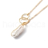 Natural Baroque Pearl Pendant Necklace NJEW-JN03599-03-6