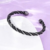 316 Surgical Stainless Steel Twisted Rope Shape Cuff Bangles BJEW-P319-04B-5