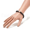 Natural Lava Rock Stretch Bracelet with Alloy Beads BJEW-JB08192-5